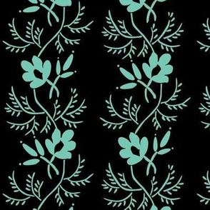 Turquoise Floral Vines