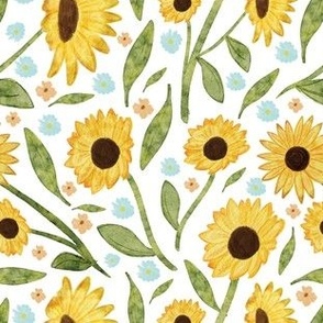 Watercolor Sunflower Garden [19] by Norlie Studio