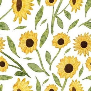 Watercolor Sunflower Garden [18] by Norlie Studio