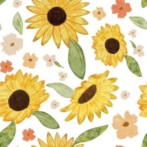 Watercolor Sunflower Garden [16] by Norlie Studio