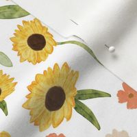 Watercolor Sunflower Garden [15] by Norlie Studio