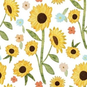 Watercolor Sunflower Garden [15] by Norlie Studio