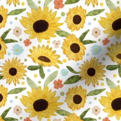 Watercolor Sunflower Garden [13] by Norlie Studio