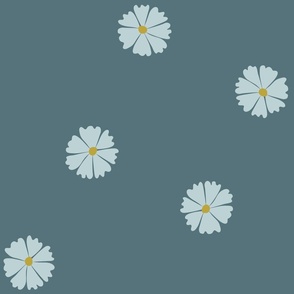 Delicate Daisy Dots // large // vintage, retro floral, polka dot flowers