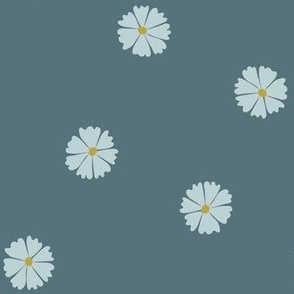 Delicate Daisy Dots // small // vintage, retro floral, polka dot flowers