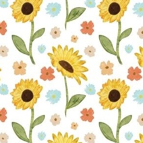 Watercolor Sunflower Garden [12] by Norlie Studio
