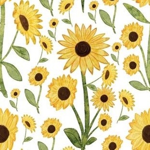 Watercolor Sunflower Garden [7] by Norlie Studio