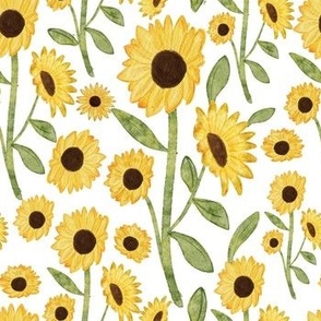 Watercolor Sunflower Garden [4] by Norlie Studio