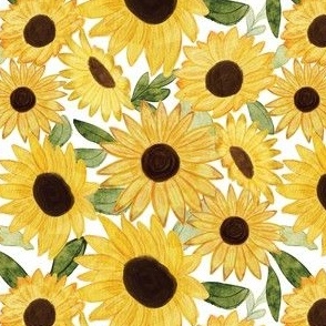 Watercolor Sunflower Garden [2] by Norlie Studio