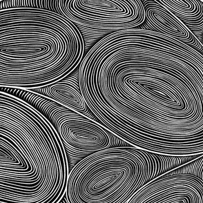 swirl doodle - black and white hand drawn abstract