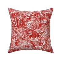 Buckwheat Leaf Prints in White Poppy Red