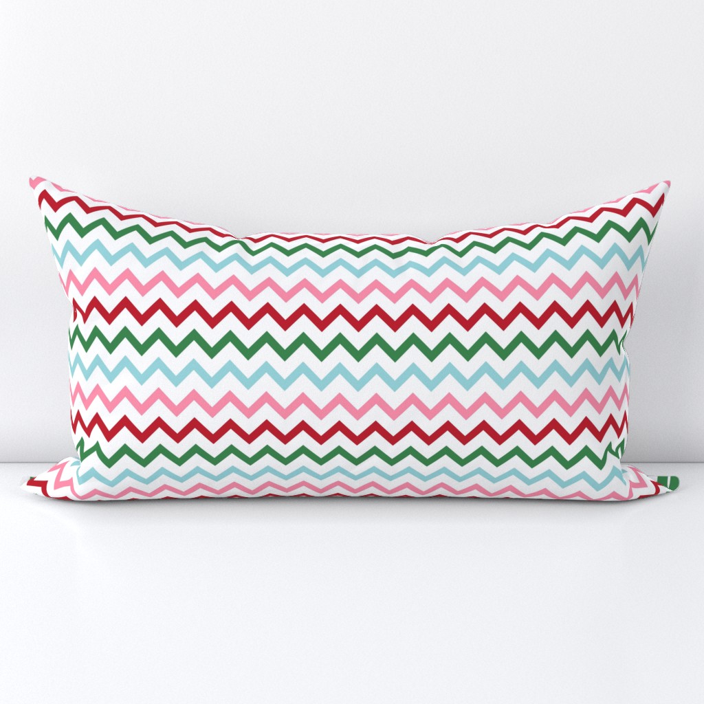 chevron multi one MED red green blue pink - christmas wish collection