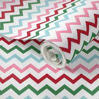 chevron multi one MED red green blue pink - christmas wish collection