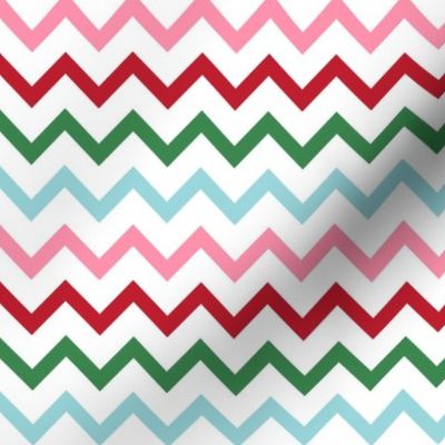 chevron multi one MED red green blue pink - christmas wish collection