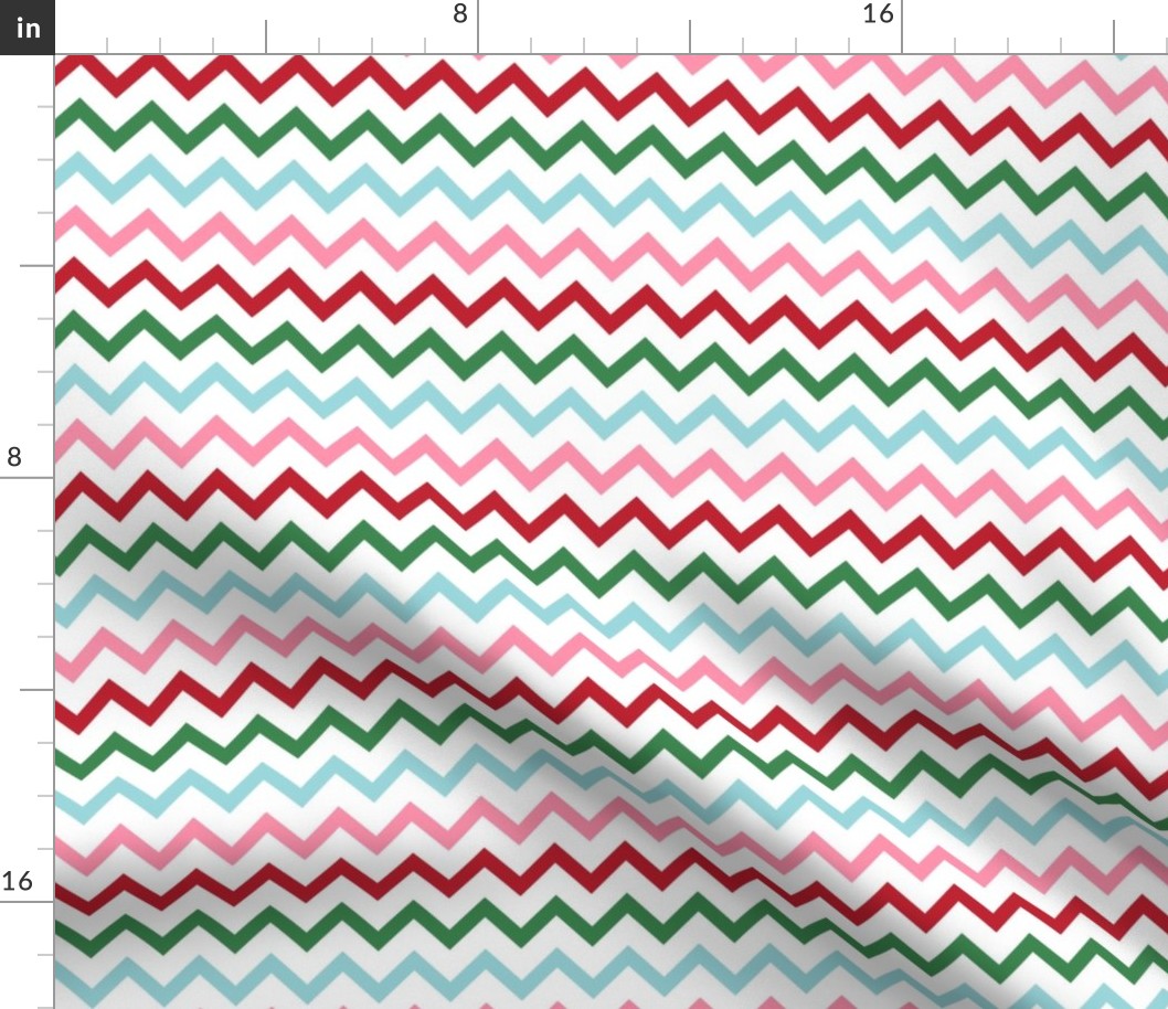 chevron multi one MED red green blue pink - christmas wish collection