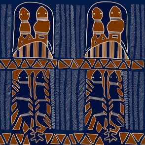 Amazon Shaman Spirits - Rust Navy Ivory - Design 15781556