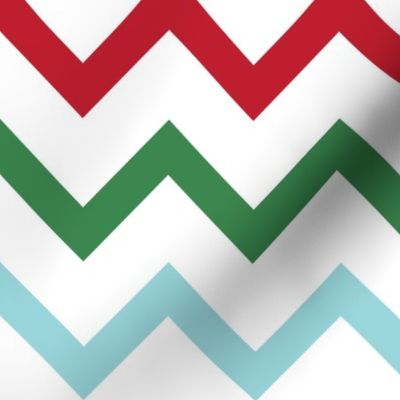 chevron multi one LG red green blue pink - christmas wish collection