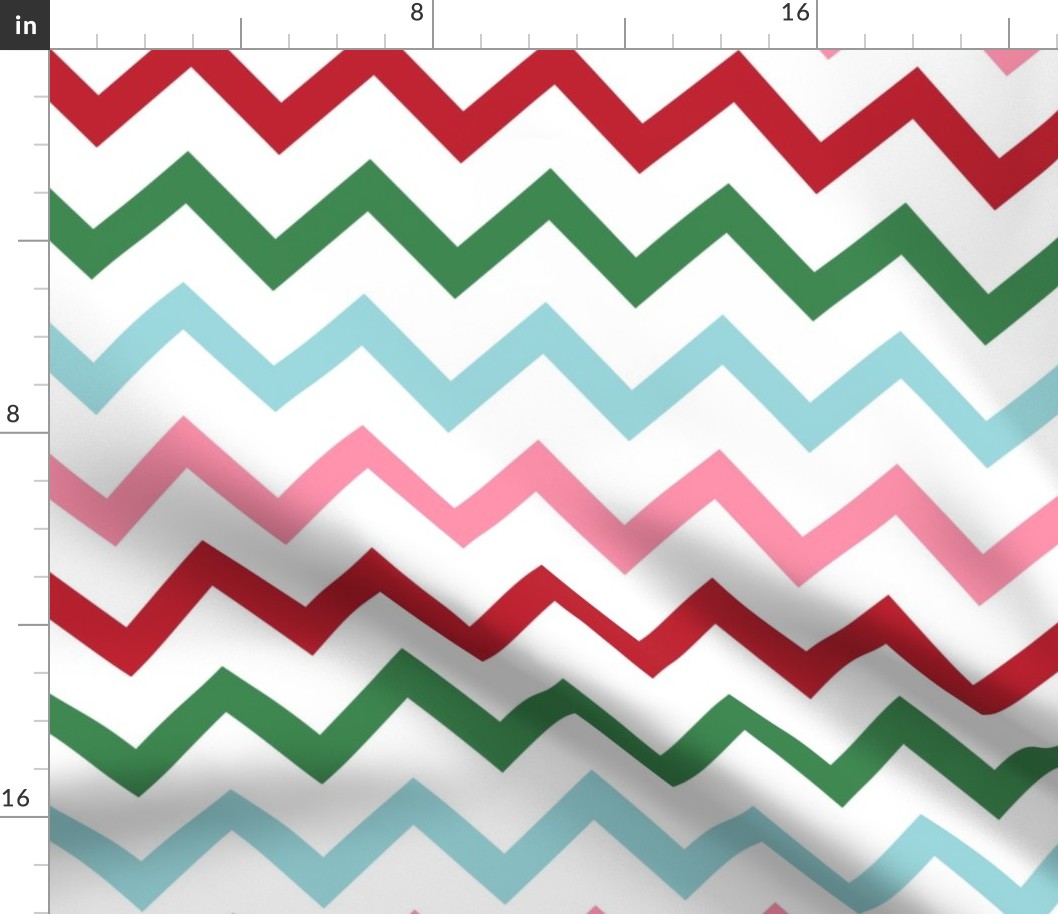 chevron multi one LG red green blue pink - christmas wish collection