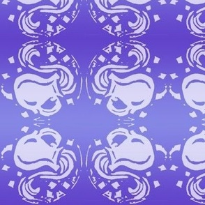 Linocut Aquarius Zodiac in Violet 