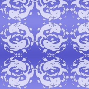 Linocut Pisces Zodiac in Violet