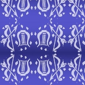 Linocut Gemini Zodiac Stamp in Violet 