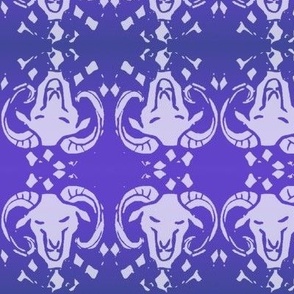 Linocut Aries Zodiac Stamp in Violet