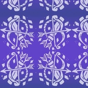 Linocut Sagittarius Zodiac Stamp in Violet