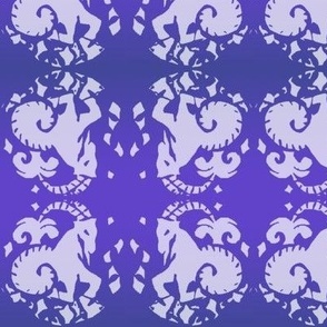 Linocut Capircorn Zodiac Stamp in Violet