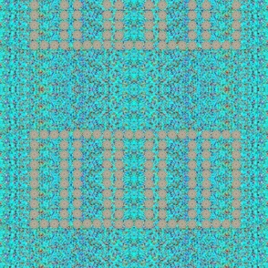 18x12_Horizontal_Multicolored Speckled Aqua Brick With Pale Floral Border