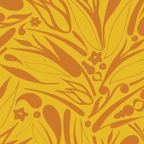 Scattered Swirls & Shapes - Butternut Yellow & Orange // Large Scale