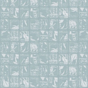 African Abstract Animal - Baby Blue, duck-egg blue, light blue, medium scale