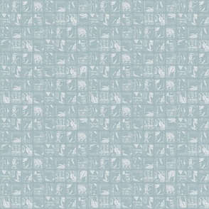 African Hessian - Baby Blue, Small Scale
