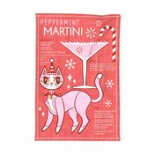 Peppermint Martini Holiday Cocktails Tea Towel