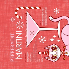 Peppermint Martini Holiday Cocktails Tea Towel