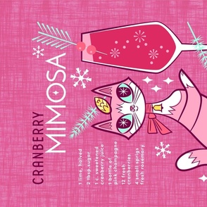 Cranberry Mimosa Holiday Cocktails Tea Towel