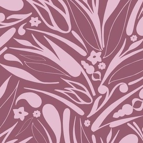 Scattered Swirls & Shapes - Lilac and Mauve, Purple Pink // Larger Scale