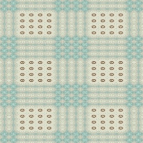 18x12 _Pastel Blue, Brown & White_Beautiful Geometric Abstract Tea Towel with Brown Dots