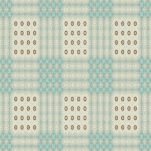 12x18 _Pastel Blue, Brown & White_Beautiful Geometric Abstract Tea Towel with Brown Dots