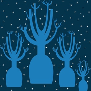 Boab Trees Starry Night Boho Wallpaper - Jumbo