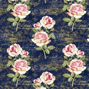 Victorian Pink Floral  Roses Stems signature grunge wallpaper
