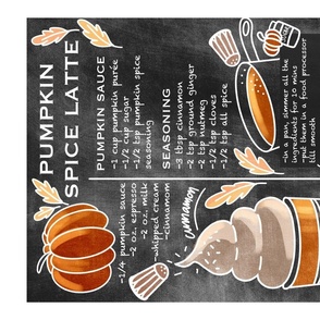 Pumpkin spice latte chalkboard recipe