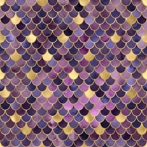 Mermaid Scales purple gold foil 