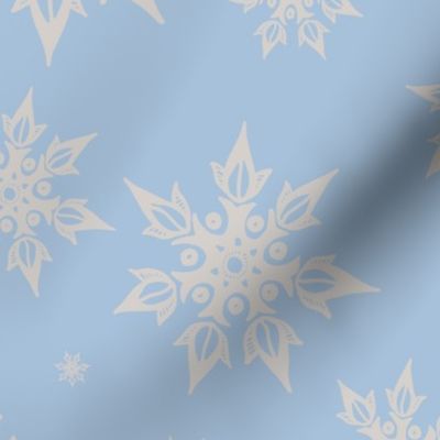 Celestial Christmas with silver stars on sky blue