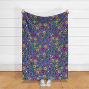 Colorful Paisley floral with leaves (bigger version)