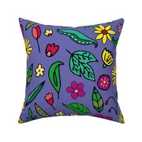 Colorful Paisley floral with leaves (bigger version)