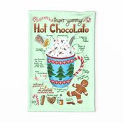 Super Yummy Hot Chocolate Festive tea towel