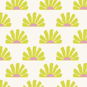 Sunshine florals -pear green&cream