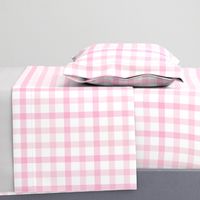 Sweet pink and coral check gingham medium scale