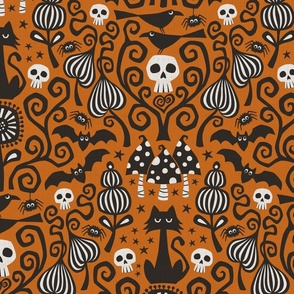 my whimsical gothic world - orange background