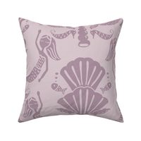 damask mermaid (light purple) - ocean aesthetic jumbo kids design